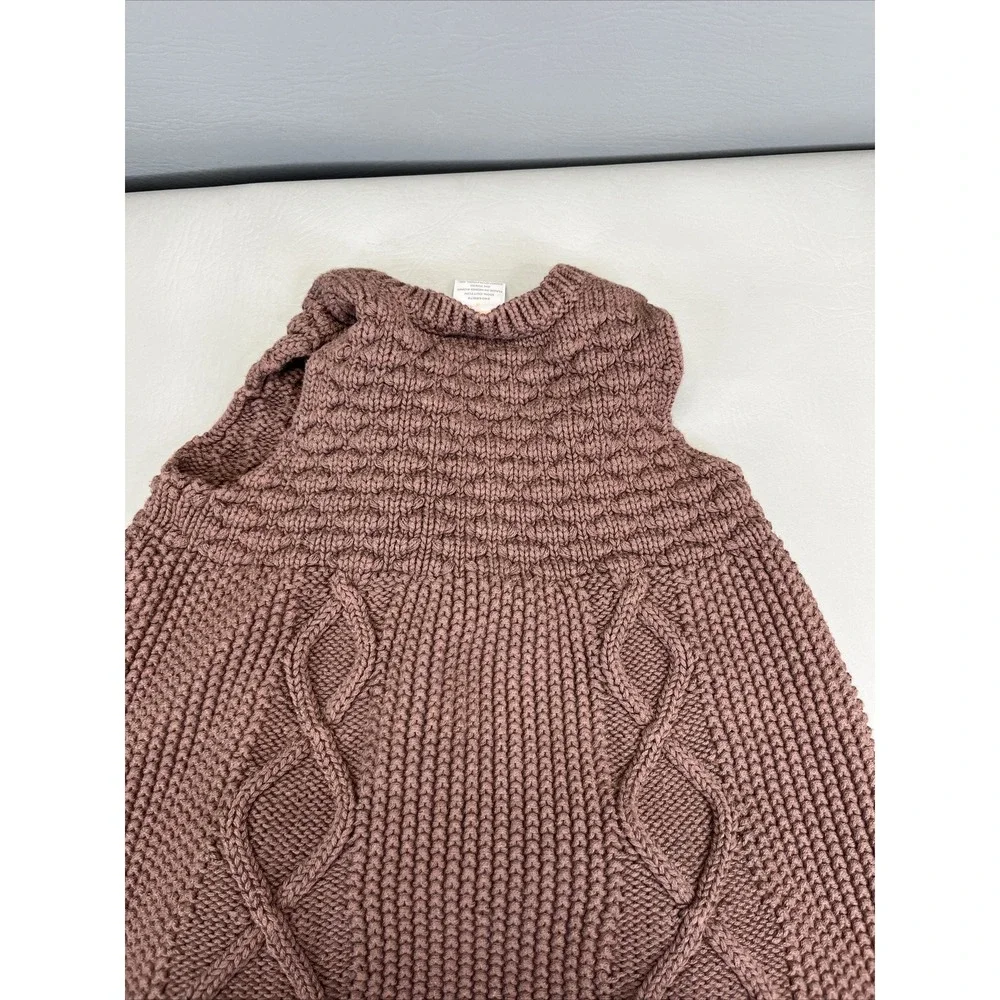 Gymboree Brown Waffle Knit Sweater Button Up Tank Top Cardigan Size 4